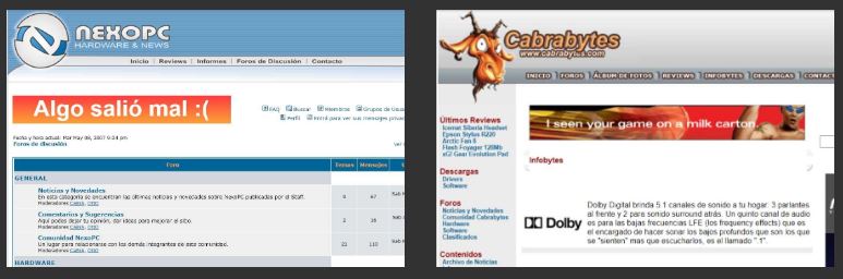 Sitios web creados por Cabra