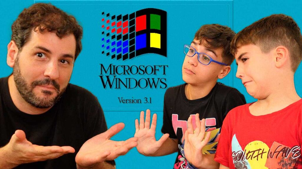 Niños reaccionan a Windows 3.1. Foto: elrincondecabra.com